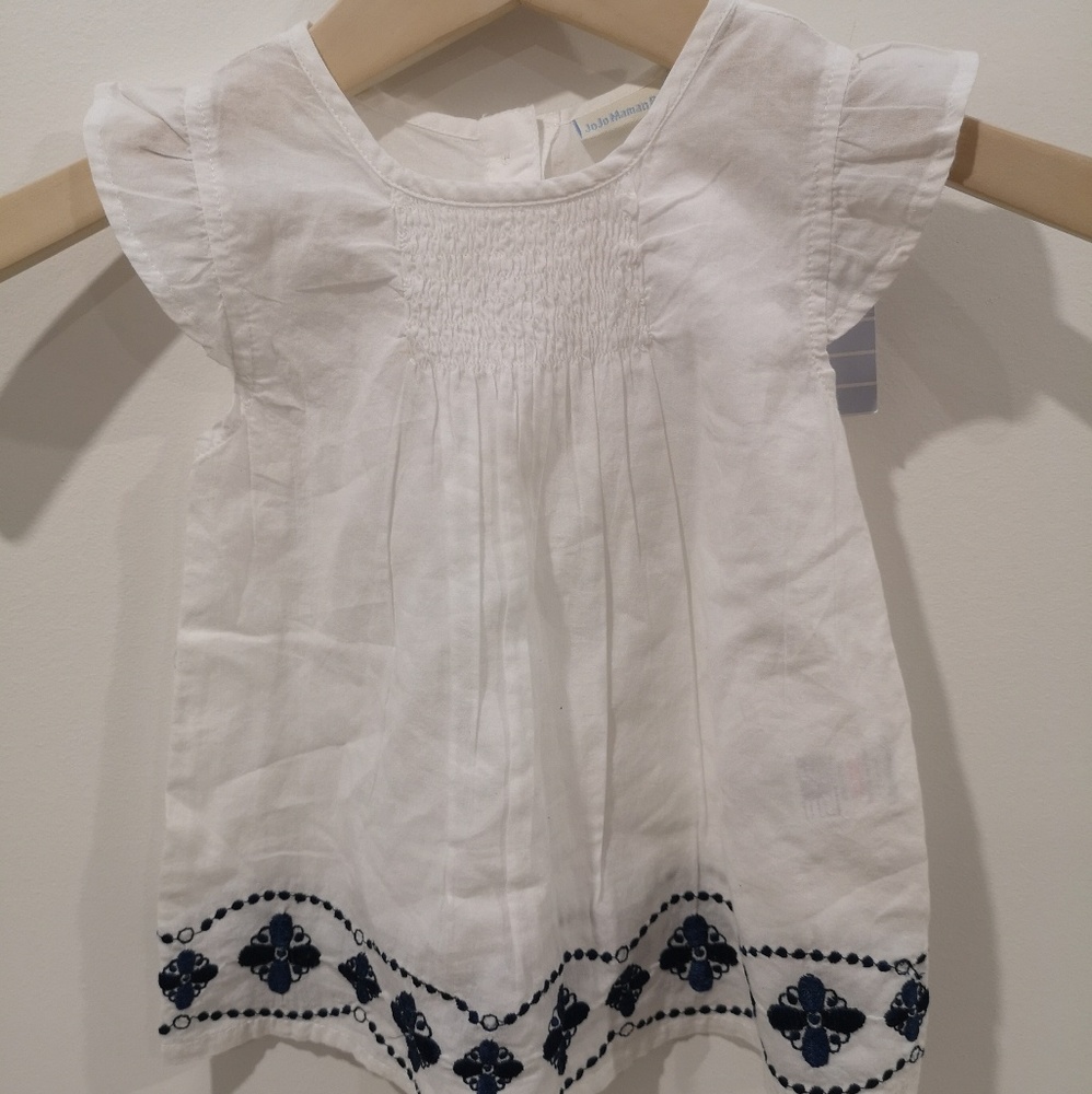 JoJo Maman Bebe | Flowing white shirt w cap sleeve